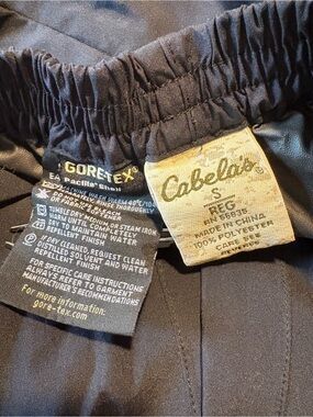 Cabela's Black Gore-Tex Elastic Waist Rain Pants - youth Small